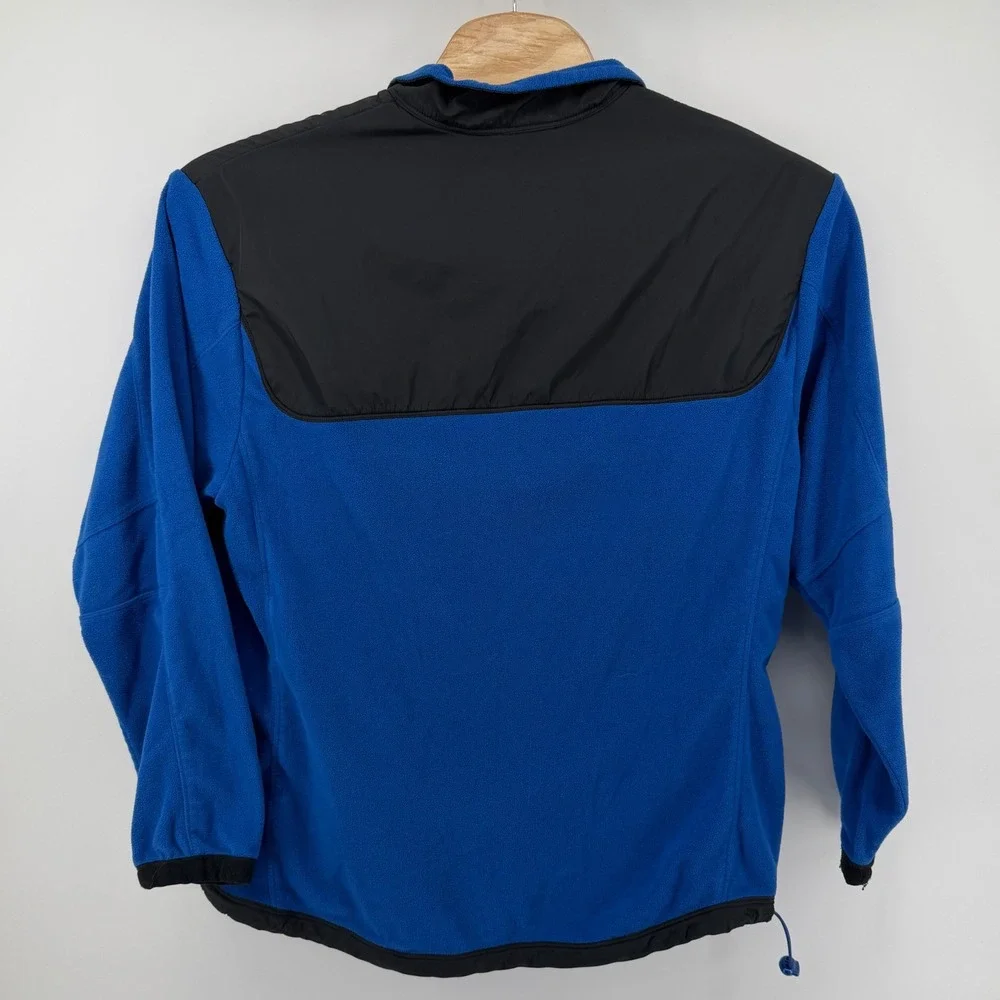 Nike Vintage Quarter Zip Fleece Pullover Blue Black XL Swoosh Mock‎ Neck Pockets